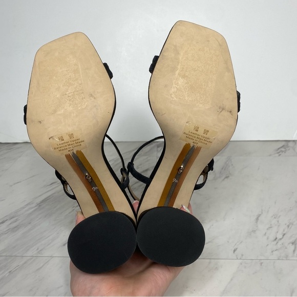 Sam Edelman Kit Black Suede Heeled Sandal 7 1/2 - Picture 12 of 13
